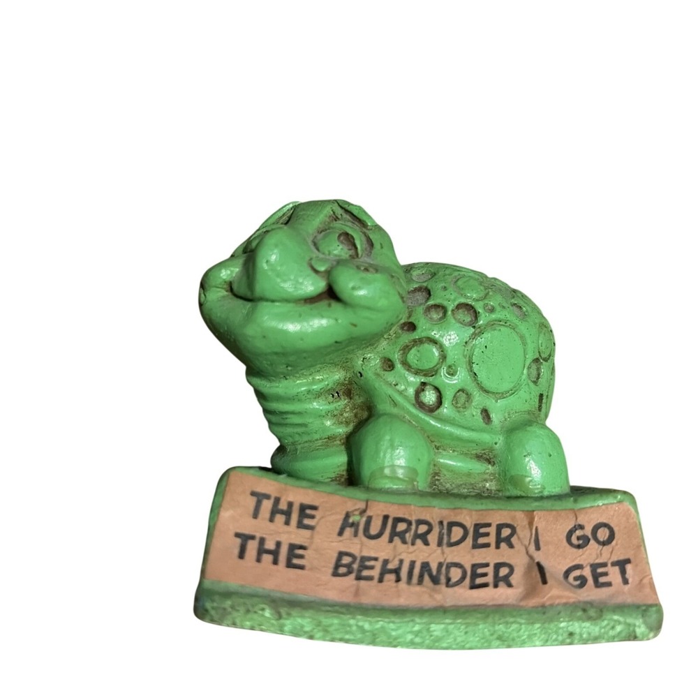 Paula Turtle Figurine Vintage 1970s The Hurrider I Go Green Novelty Decor‎ Small